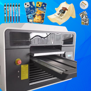 Eizoulyn Carte d'identité Petites bougies Stampante Stylo à bille à revêtement dur 360 degrés Ordinateur <span class=keywords><strong>portable</strong></span> Encre blanche Panier en bois Ball 4060 <span class=keywords><strong>Imprimante</strong></span> UV - Product Image 1