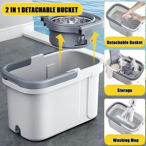 Vente en gros : Serpillère rotative 360° la plus vendue avec seau de nettoyage pour séparation eau sale - Product Image 5