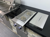 Barbecue au gaz LP résistant aux intempéries avec brûleur double latéral à bas prix