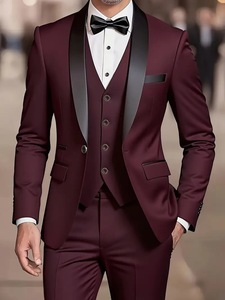 2026 produit tendance hommes 3 pièces Blazer-élégant simple boutonnage Blazer avec gilet et pantalon, <span class=keywords><strong>mariage</strong></span>, vêtements de cérémonie personnalisables - Product Image 4