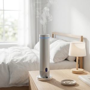 Diffuseur d'arômes sans eau à technologie d'air froid avec haut-parleur musical, batterie rechargeable, utilisation sans fil pour salle de bain et <span class=keywords><strong>cuisine</strong></span> - Product Image 1