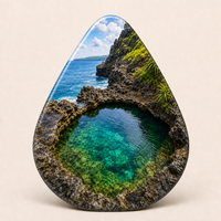 Magnete per Frigorifero Panoramico di Nusa Penida Indonesia, Souvenir 3D in MDF Stratificato, Regalo di Viaggio per Rivenditori Turistici