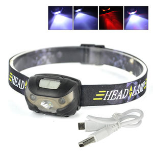 Lampe frontale à <span class=keywords><strong>LED</strong></span> en gros avec <span class=keywords><strong>bandeau</strong></span> réglable à 4 modes pour le camping, la course à pied, la pêche, lampe frontale à lumière rouge blanche et verte - Product Image 6