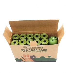 Sacs à déjections canines biodégradables avec logo personnalisé, vente en gros, sacs à crottes de chien étanches en plastique pour animaux de compagnie - Product Image 1