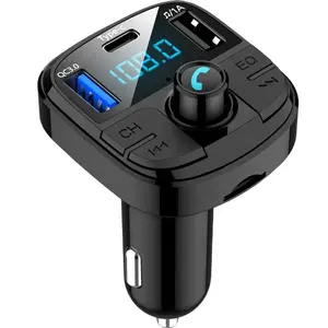 Kit automotivo modulador para carros qc3.0 pd 2, usb, tipo-c, eq, sem fio, carregamento rápido, fm, transmissor, mp3 player