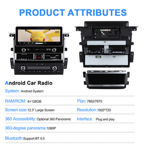 Estéreo para Auto con Pantalla Táctil de 12.3 Pulgadas, CarPlay Inalámbrico, Android Auto, GPS, Navegación, Reproductor, Montaje Universal para Tablero, Color Negro - Product Image 2