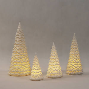 Adornos navideños americanos cerámica artificial mini LED árbol de Navidad brillo árbol de Navidad - Product Image 3