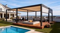 Pergola rétractable en aluminium de haute qualité Sweet Home, facile à assembler, résistante aux intempéries, pergola de terrasse avec toit rétractable