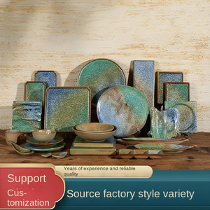 Custom Three-color Series Japanese-style Bird-burning Sushi Sashimi Plate Chaozhou Ceramic Tableware for Restaurant Household - Product Image 6