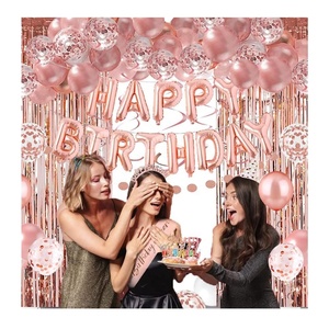Set di Palloncini Oro Rosa a <span class=keywords><strong>Tema</strong></span> Buon Compleanno, Decorazioni per Eventi Festivi e Feste, Kit Palloncini per Compleanno Bambini - Product Image 5