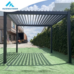 Pavillon de terrasse amovible en alliage d'aluminium Skypoly avec toit incliné solide, style vintage, rayé, imperméable pour balcon - Product Image 6