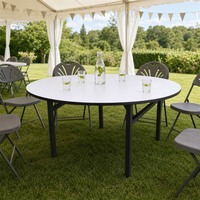 Table de bal modulaire pliable ronde avec pieds en métal pour événements extérieurs, mariages, hôtels, réceptions et traiteurs