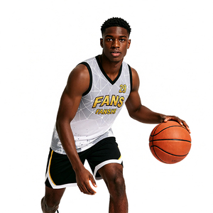 Fanshi – Nouveauté : Maillots <span class=keywords><strong>de</strong></span> basketball rétro personnalisés en sublimation, réversibles, pour enfants et hommes – Ensemble complet (maillot, débardeur, short) - Product Image 2