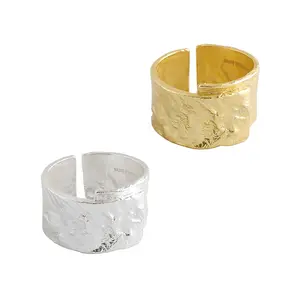 Grosir cincin wanita perak asli 925-Cincin Asli Tidak Beraturan, Perhiasan Wanita Pola Batu Perak 925 Murah