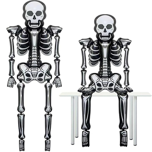Decoración de Esqueleto de Dibujos Animados de 2.55m, Decoración de Halloween de Plástico para Adultos - Product Image 1