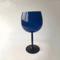 Ballon en plastique personnalisé à la main de grande capacité, dégradé de tige colorée, en verre de vin, avec décalcomanie, 50 pièces