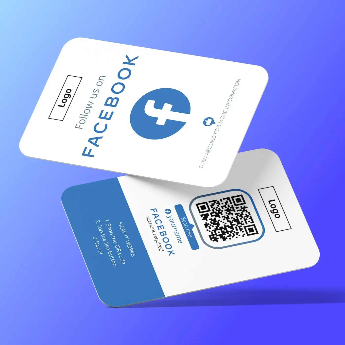 เทมเพลตออกแบบสำหรับรีวิวการ์ด NFC ฟังก์ชั่น QR บัตร5ดาวขอบคุณนามบัตร Facebook TripAdvisor บัตรรีวิว