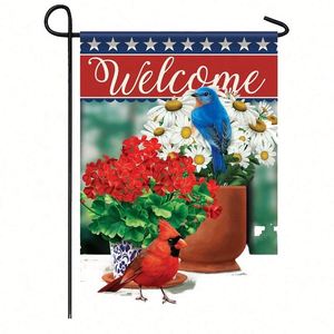 Bandera Decorativa Personalizada de Doble Cara, Impresión Digital, Económica, para Jardín, de Lona, con Resorte en Ambos Lados - Product Image 1