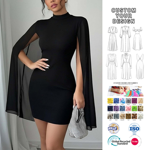 Abito Avvolgente da <span class=keywords><strong>Donna</strong></span> con Collo Tondo e Perle in Chiffon, Stile Europeo e Americano, Vendita all'Ingrosso - Product Image 1