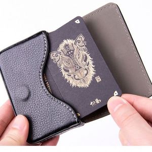 Stylish Pocket Business <b>Card</b> <b>Wallet</b> Pocket PU Leather Travel Name <b>Card</b> <b>Holder</b> <b>Wallet</b> Portable Magnetic Business <b>Card</b> Carrier - Product Image 1