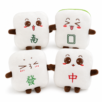 Peluche de haute qualité en forme de tuile de Mahjong de 8 pouces, motif de caractère chinois, jouet en peluche doux pour recharge de machine à griffes