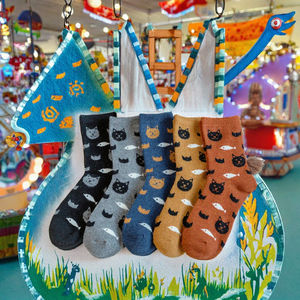 Calcetines de Algodón con Estampado de Animales para Mujer, Calcetines de Punto Transpirables para Primavera e Invierno, Venta al Por Mayor - Product Image 2