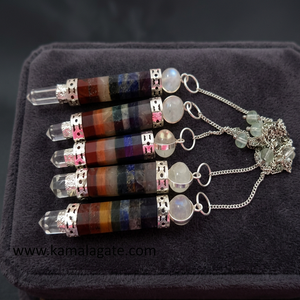Pendule en cristal de tourmaline noire avec boule de quartz, chaîne en argent, fait main, outil de radiesthésie Feng Shui, objet de collection artistique - Product Image 6