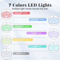 Masque facial LED portable 7 couleurs à prix d'usine, masque facial en silicone à lumière rouge, idéal pour les voyages, masques faciaux LED après l'entraînement