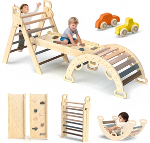 2026 8-in-1 Wooden Pikler Triangle Climbing Set Toddler Toys Indoor Baby Jungle Gym Montessori Climber Playground for Kids - Product Image 1