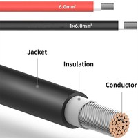 Fil de cuivre 10AWG pour câble d'extension de panneau solaire avec connecteur MC4 ; Câble photovoltaïque solaire.