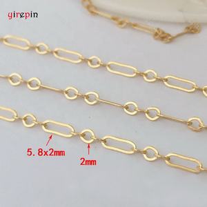 14k सोना भरा 3 + 1 पेपर क्लिप केबल रोलो चेन थोक रोल थोक सोने से भरा स्थायी गहने चेन निर्माता - Product Image 3