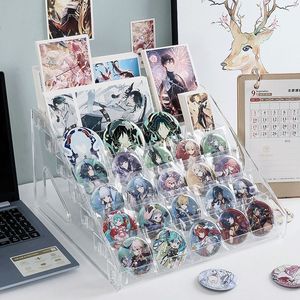 Transparent Multi Layer Badge Display Stand Desktop Storage Rack For Collectible Pins And Cards 7 Tier Organizing Holder Modern - Product Image 1