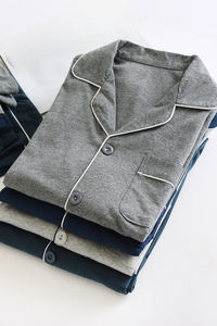 ชุดนอนผู้ชายผ้าฝ้ายถักนิตติ้งระบายอากาศได้ดีสบายบางเบาชุดใส่ในบ้านสำหรับฤดูร้อน - Product Image 3