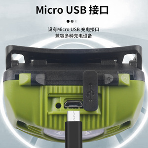 Linterna frontal LED recargable para exteriores con carga micro USB para camping - Product Image 1