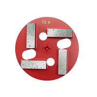 Disque de meulage diamanté à liaison métallique de 4 pouces pour sol en béton, patin de meulage à 4 segments avec granulométrie 16/30/50/80/120 pour ponceuse à sol