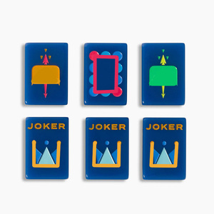 Prêt à expédier – Jeu de <span class=keywords><strong>Mahjong</strong></span> en acrylique bleu amiral, simple couche, 160 tuiles – Édition de luxe élégante pour adultes - Product Image 3