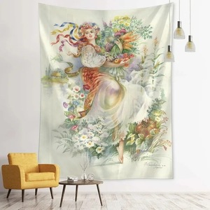 Kustomisasi Desain Lukisan Minyak Gaya Scene Ins Tapestry Aubusson untuk Dekorasi Ruangan & Latar Belakang Live Streaming - Product Image 4