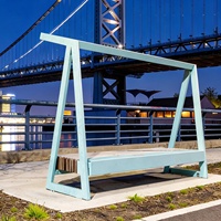 Banc public moderne en bambou pour paysage urbain, siège intelligent à énergie solaire avec recharge USB sans fil, modèle GGY-10