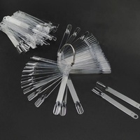 Kit d'ongles en gel en forme d'éventail de haute qualité à 50 points, transparents naturels, blancs et noirs, pour affichage de nuancier et de carte de couleurs