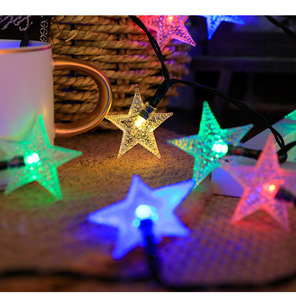 Luz de cadena de estrellas solares LED Festival de <span class=keywords><strong>Navidad</strong></span> puesto de mercado nocturno <span class=keywords><strong>luces</strong></span> de Ambiente de camping <span class=keywords><strong>luces</strong></span> decorativas de balcón - Product Image 6