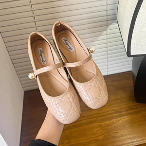 Escarpins à bout carré pour femmes, style Mary Jane à brides, en cuir, coupe basse, grandes tailles, collection Printemps-Automne - Product Image 2