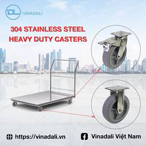 Ruedas giratorias de acero inoxidable resistente Vinadali ajuste Universal TPR SUS 304/316L 4 5 6 8 pulgadas para rueda de carro - Product Image 6