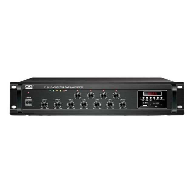 Pa Amplifier 100V 2 Zone 60W Integrated Mixer Audio Power Amplifier with AUX/Bluetooth/FM/USB
