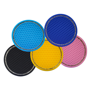 Tappetini da viaggio in Silicone rotondi con Glitter e diamanti e sottobicchiere - Product Image 4