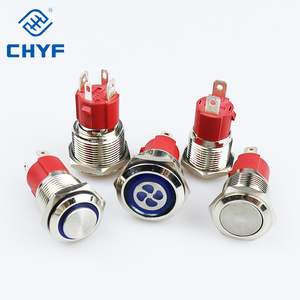 Tự làm 10A 16/19/22/mm 6V 12V 24V 36V 220V Vòng LED ánh sáng momentary latching đẩy nút Thiết bị chuyển mạch dpst kim loại chuyển đổi cho Xe thuyền - Product Image 2