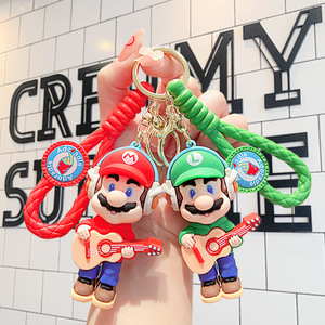 Llaveros de PVC 3D de Dibujos Animados de Anime <span class=keywords><strong>Super</strong></span> <span class=keywords><strong>Mario</strong></span> <span class=keywords><strong>Bros</strong></span>, Llavero de Goma Personalizado con Forma de Hongo, <span class=keywords><strong>Luigi</strong></span>, Yoshi, Regalo Promocional - Product Image 1