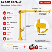 Grue à flèche pliante de 2,7 m montée sur véhicule avec mini-treuil électrique 220VPA200-12, chargeur de camion robuste, prix de gros usine