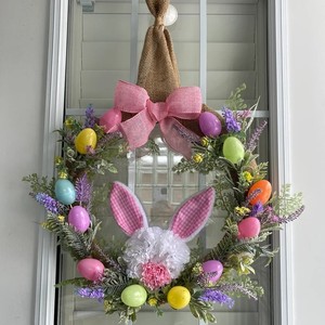 Decorazioni Pasquali <span class=keywords><strong>per</strong></span> la <span class=keywords><strong>Casa</strong></span>, Ghirlanda Floreale Rosa e Bianca <span class=keywords><strong>per</strong></span> Porta, Corona Pasquale con Croce - Product Image 6