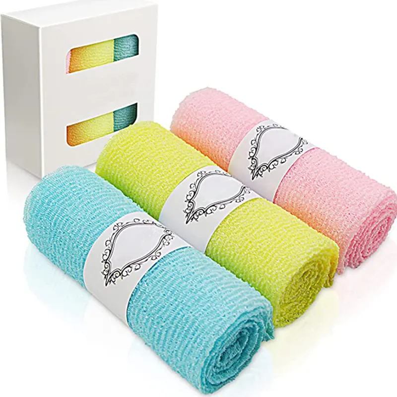 Exfoliating Towel Washcloths Nylon Japanese Bath African Net Sponge Loofah Puff Large Wash Cloth Body Scrub Towels Exfoliator