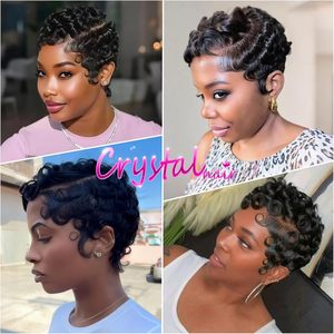 Perruque <span class=keywords><strong>Courte</strong></span> Bouclée 13x4 Lace Front en <span class=keywords><strong>Cheveux</strong></span> Brésiliens Remy, Densité 150%, <span class=keywords><strong>Courte</strong></span>, Dégradée, Bouclée, Sans Colle - Product Image 6